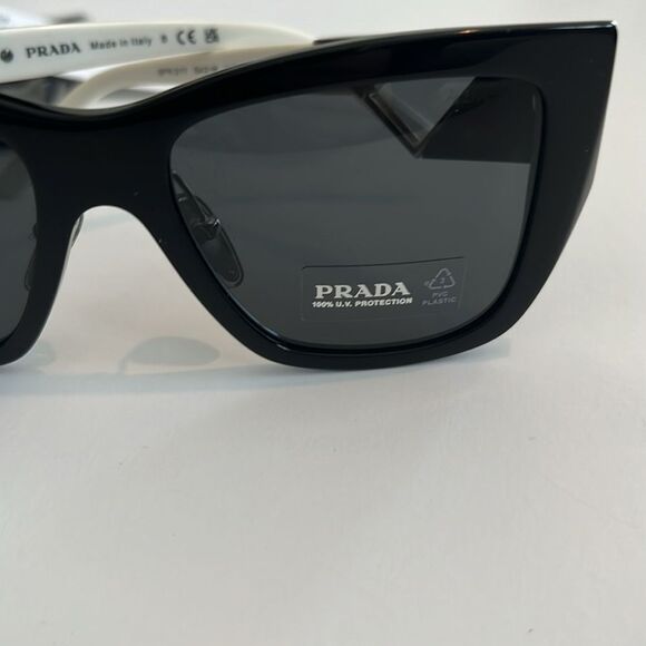 Prada 54mm geometric black and silver sunglasses main image 11